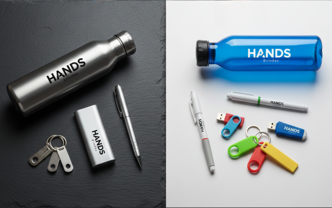 Brindes de Metal vs. Plástico: Qual a Melhor Escolha para a Sua Marca com a Hands Brindes?