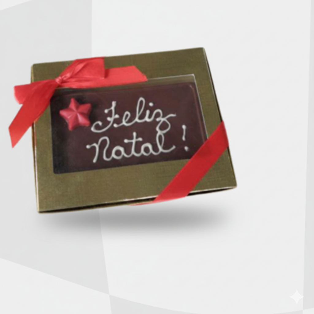 Tablete de Chocolate ao Leite Decorado de Natal | Hands Perform Brindes