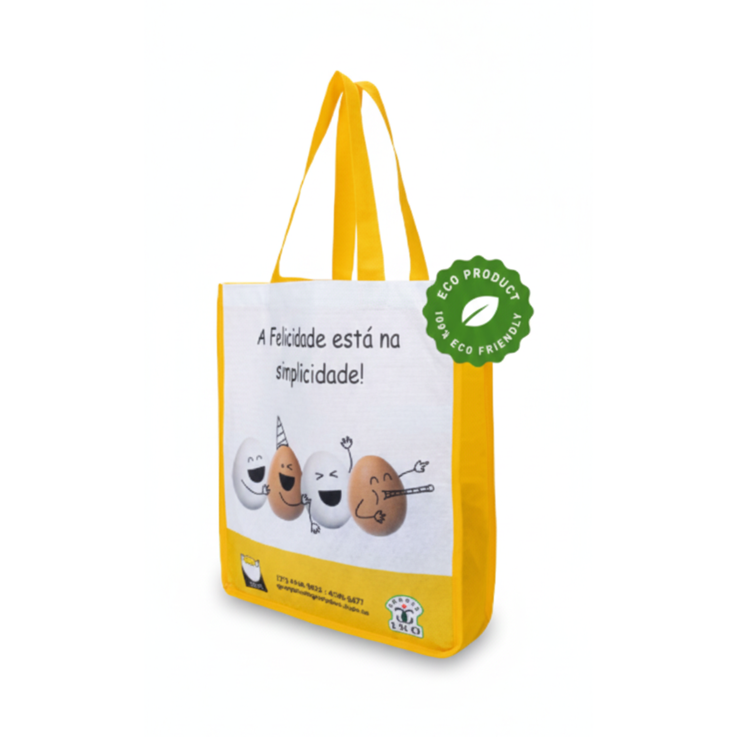 Ecobag 100% Reciclada PET com Lateral e Fundo 33x40cm | Hands Brindes