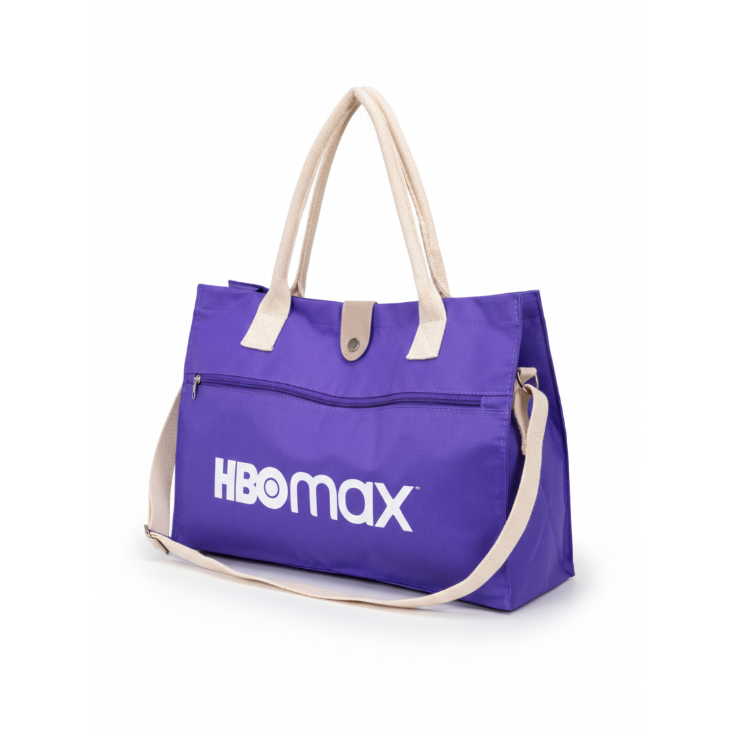 Ecobag em Nylon com Bolso Externo e Fechamento 43x33cm | Hands Brindes