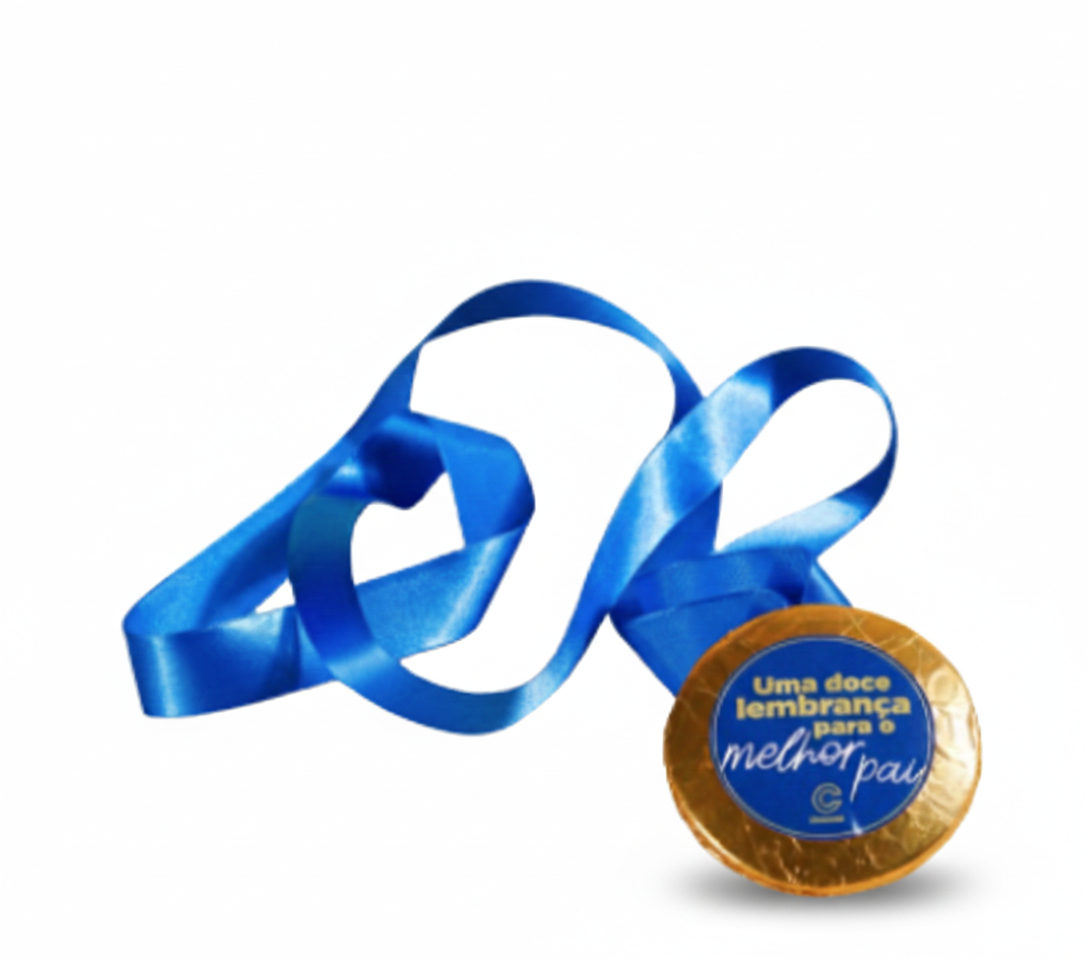 Medalha de Chocolate Personalizada com Etiqueta e Fita | Hands Perform